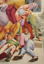 Detail der Propheten und das Ende der Welt, Eingangswand der Kapelle der Madonna di San Brizio (Detail)